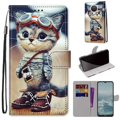 For Nokia G20 / G10 / 6.3 Coloured Drawing Cross Texture Horizontal Flip PU Leather Case with Holder & Card Slots & Wallet & Lanyard(Leather Shoes Cat) by buy2fix