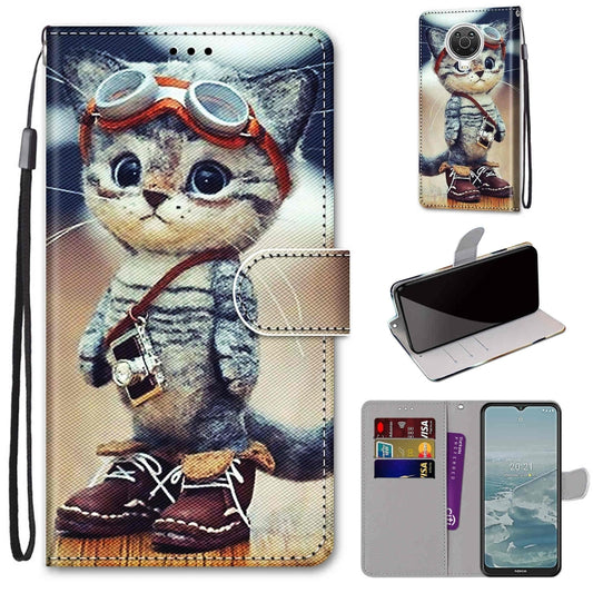 For Nokia G20 / G10 / 6.3 Coloured Drawing Cross Texture Horizontal Flip PU Leather Case with Holder & Card Slots & Wallet & Lanyard(Leather Shoes Cat) by buy2fix