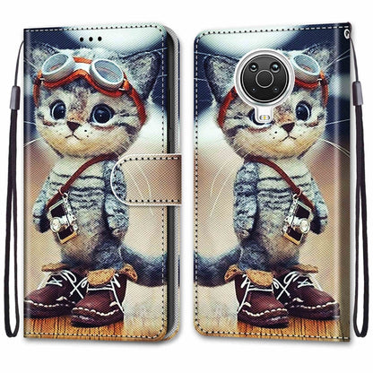 For Nokia G20 / G10 / 6.3 Coloured Drawing Cross Texture Horizontal Flip PU Leather Case with Holder & Card Slots & Wallet & Lanyard(Leather Shoes Cat) by buy2fix
