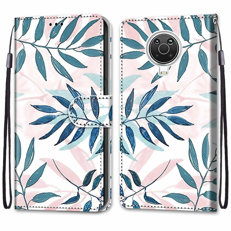 For Nokia G20 / G10 / 6.3 Coloured Drawing Cross Texture Horizontal Flip PU Leather Case with Holder & Card Slots & Wallet & Lanyard(Pink Green Leaf) by buy2fix