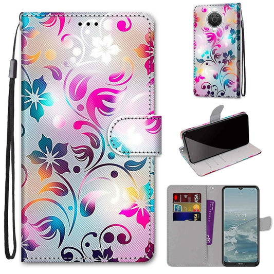 For Nokia G20 / G10 / 6.3 Coloured Drawing Cross Texture Horizontal Flip PU Leather Case with Holder & Card Slots & Wallet & Lanyard(Gradient Colorful Flower) by buy2fix