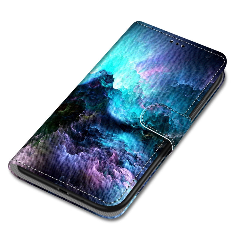 For Samsung Galaxy A22 5G Coloured Drawing Cross Texture Horizontal Flip PU Leather Case with Holder & Card Slots & Wallet & Lanyard(Colorful Clouds) by buy2fix