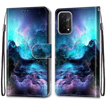 For OPPO A54 5G / A74 5G / A93 5G / A93s 5G Coloured Drawing Cross Texture Horizontal Flip PU Leather Case with Holder & Card Slots & Wallet & Lanyard(Colorful Clouds) by buy2fix