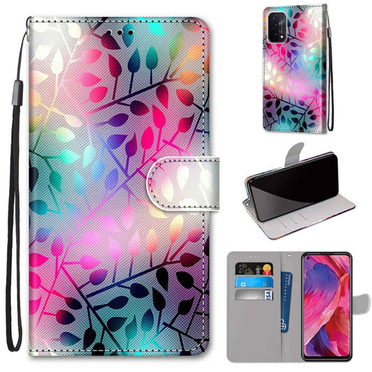 For OPPO A54 5G / A74 5G / A93 5G / A93s 5G Coloured Drawing Cross Texture Horizontal Flip PU Leather Case with Holder & Card Slots & Wallet & Lanyard(Translucent Glass) by buy2fix