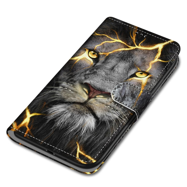 For OPPO A55 5G / A54 4G / A53s 5G / A16 4G Coloured Drawing Cross Texture Horizontal Flip PU Leather Case with Holder & Card Slots & Wallet & Lanyard(Fission Lion) by buy2fix