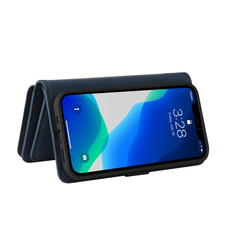 For iPhone 13 Pro Max Skin Feel PU + TPU Horizontal Flip Leather Case with Holder & 15 Cards Slot & Wallet & Zipper Pocket & Lanyard (Blue) - iPhone 13 Pro Max Cases by buy2fix | Online Shopping UK | buy2fix