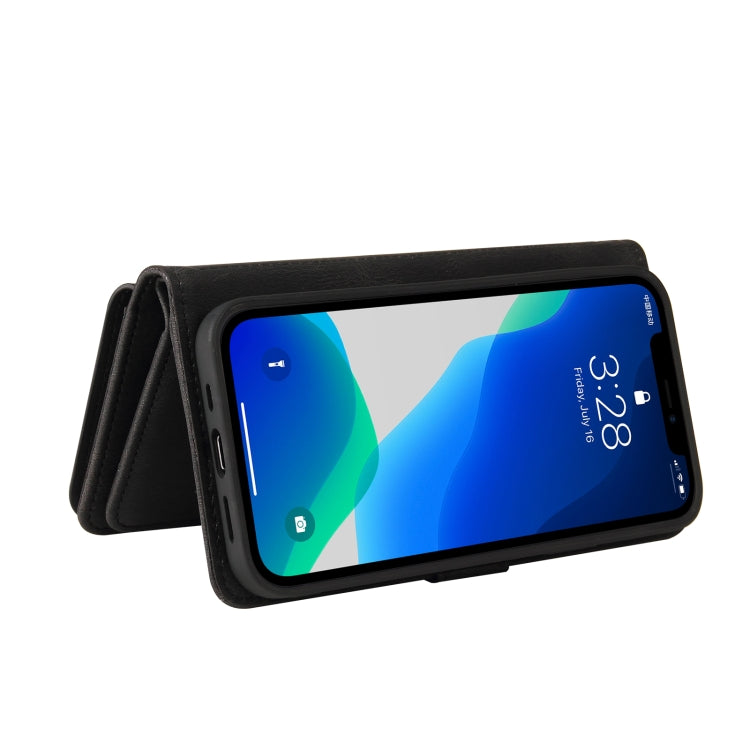 For iPhone 13 Pro Skin Feel PU + TPU Horizontal Flip Leather Case with Holder & 15 Cards Slot & Wallet & Zipper Pocket & Lanyard (Black) - iPhone 13 Pro Cases by buy2fix | Online Shopping UK | buy2fix