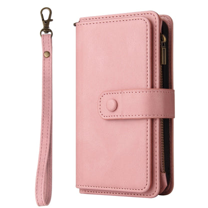 For iPhone XS Max Skin Feel PU + TPU Horizontal Flip Leather Case with Holder & 15 Cards Slot & Wallet & Zipper Pocket & Lanyard(Pink) - More iPhone Cases by buy2fix | Online Shopping UK | buy2fix