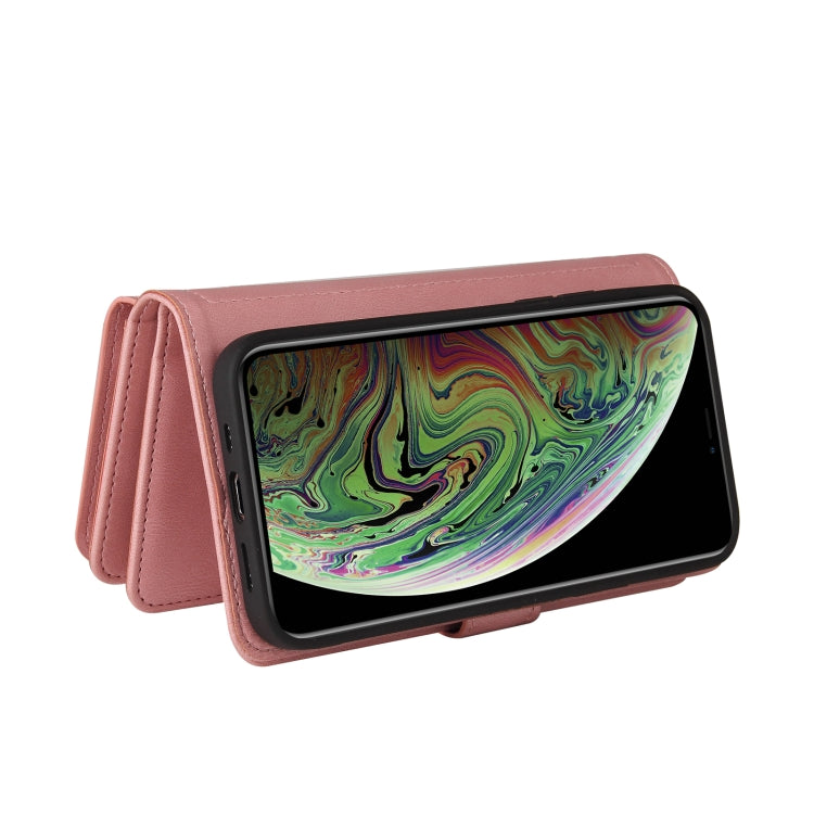 For iPhone XS Max Skin Feel PU + TPU Horizontal Flip Leather Case with Holder & 15 Cards Slot & Wallet & Zipper Pocket & Lanyard(Pink) - More iPhone Cases by buy2fix | Online Shopping UK | buy2fix
