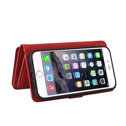 Skin Feel PU + TPU Horizontal Flip Leather Case with Holder & 15 Cards Slot & Wallet & Zipper Pocket & Lanyard For iPhone 8 Plus & 7 Plus(Red) by buy2fix