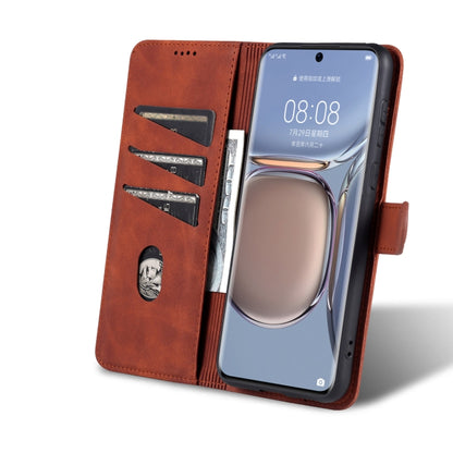 For Huawei P50 AZNS Skin Feel Calf Texture Horizontal Flip Leather Case with Card Slots & Holder & Wallet(Brown) - Huawei Cases by AZNS | Online Shopping UK | buy2fix