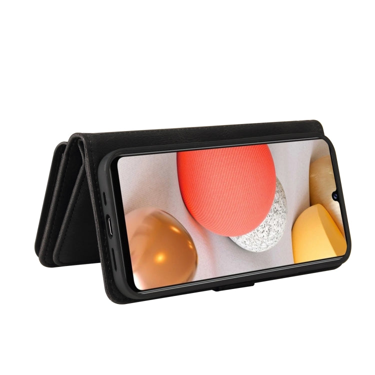 For Samsung Galaxy A42 5G Skin Feel PU + TPU Horizontal Flip Leather Case with Holder & 15 Cards Slot & Wallet & Zipper Pocket & Lanyard(Black) by buy2fix