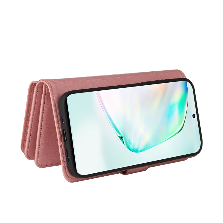 For Samsung Galaxy A91 / S10 Lite Skin Feel PU + TPU Horizontal Flip Leather Case with Holder & 15 Cards Slot & Wallet & Zipper Pocket & Lanyard(Pink) by buy2fix