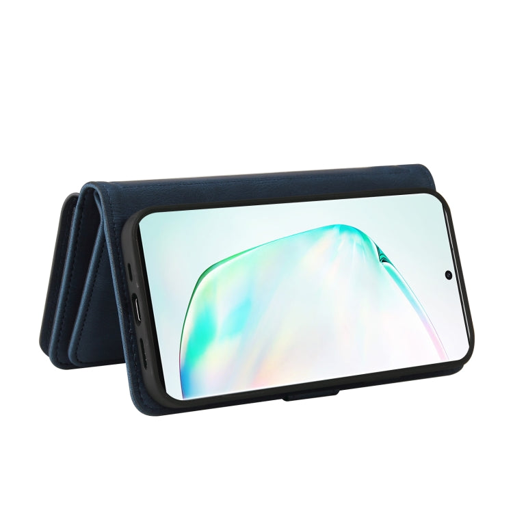 For Samsung Galaxy Note10+ Skin Feel PU + TPU Horizontal Flip Leather Case with Holder & 15 Cards Slot & Wallet & Zipper Pocket & Lanyard(Blue) by buy2fix