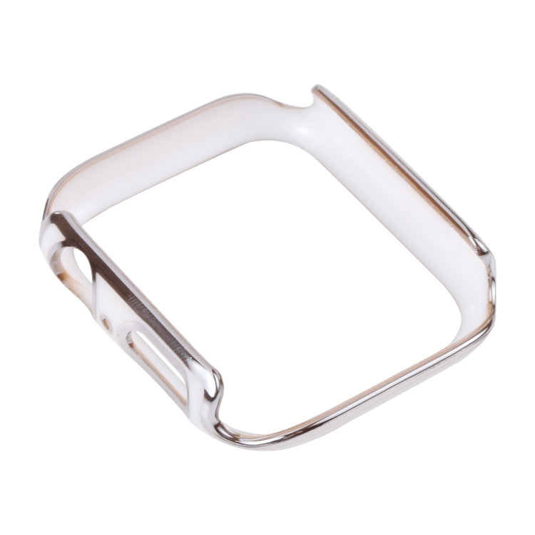 Dual-color Electroplating PC Protective Watch Case For Apple Watch Series 3 & 2 & 1 42mm(Silver Edge + White Background) by buy2fix