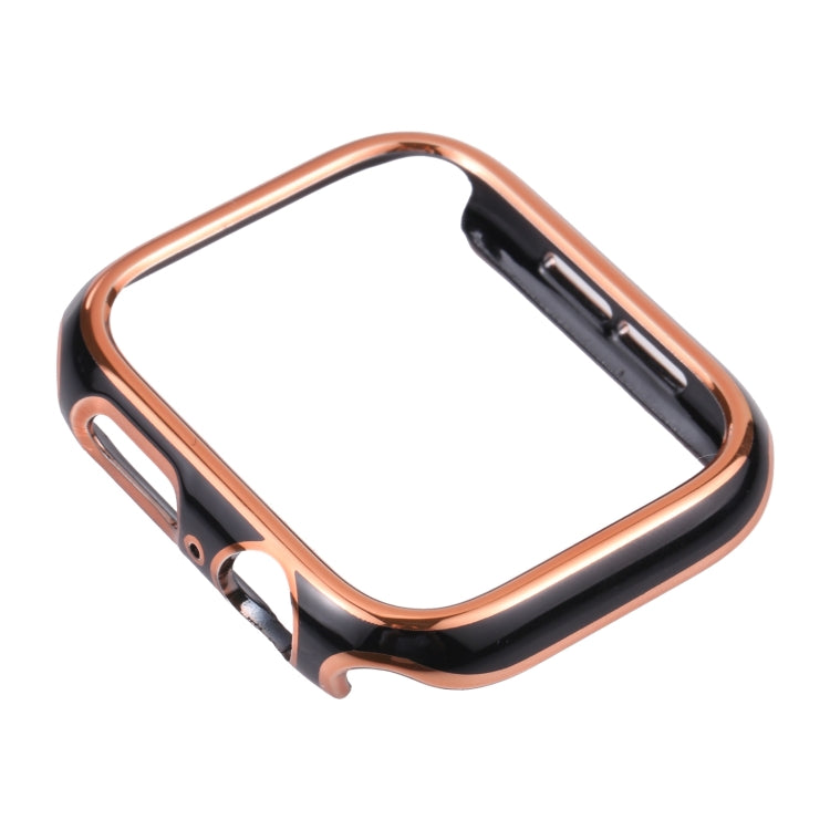 Dual-color Electroplating PC Protective Watch Case For Apple Watch Series 3 & 2 & 1 42mm(Rose Gold Edge + Black Bottom) by buy2fix