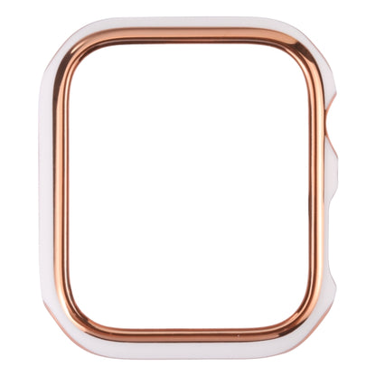 Dual-color Electroplating PC Protective Watch Case For Apple Watch Series 6 / 5 / 4 / Watch SE 40mm(Rose Gold Edge + White Background) by buy2fix