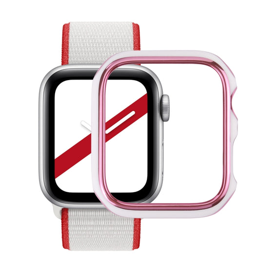 Dual-color Electroplating PC Protective Watch Case For Apple Watch Series 3 & 2 & 1 38mm(Pink Edge + White Base) by buy2fix