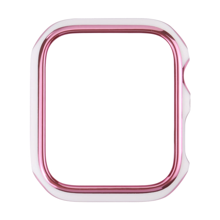 Dual-color Electroplating PC Protective Watch Case For Apple Watch Series 3 & 2 & 1 38mm(Pink Edge + White Base) by buy2fix