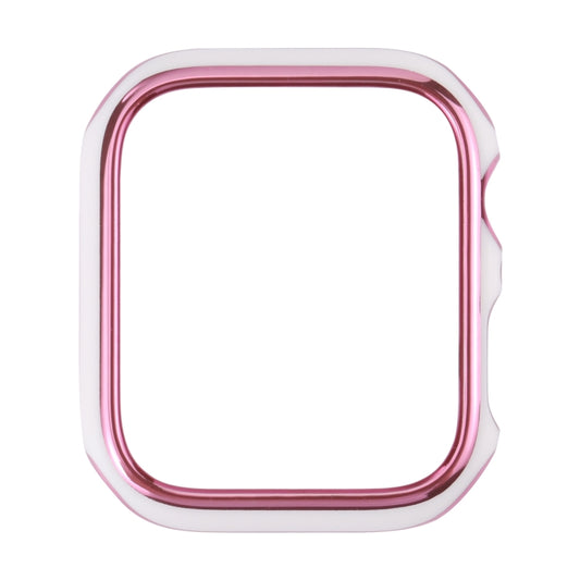 Dual-color Electroplating PC Protective Watch Case For Apple Watch Series 3 & 2 & 1 38mm(Pink Edge + White Base) by buy2fix