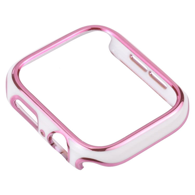 Dual-color Electroplating PC Protective Watch Case For Apple Watch Series 3 & 2 & 1 38mm(Pink Edge + White Base) by buy2fix