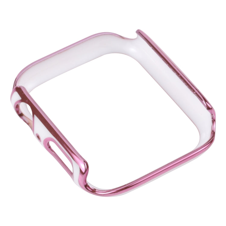 Dual-color Electroplating PC Protective Watch Case For Apple Watch Series 3 & 2 & 1 38mm(Pink Edge + White Base) by buy2fix