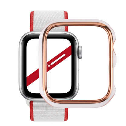 Dual-color Electroplating PC Protective Watch Case For Apple Watch Series 3 & 2 & 1 38mm(Rose Gold Edge + White Background) by buy2fix