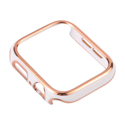 Dual-color Electroplating PC Protective Watch Case For Apple Watch Series 3 & 2 & 1 38mm(Rose Gold Edge + White Background) by buy2fix