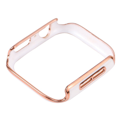 Dual-color Electroplating PC Protective Watch Case For Apple Watch Series 3 & 2 & 1 38mm(Rose Gold Edge + White Background) by buy2fix