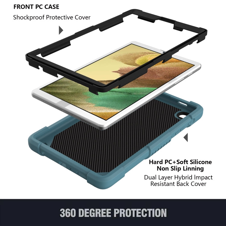 Pure Color PC + Silicone Anti-drop Protective Case with Butterfly Shape Holder & Pen Slot For Samsung Galaxy Tab A7 Lite 8.7 SM-T220 / SM-T225(Dark Green) - Tab A7 Lite T220 / T225 by buy2fix | Online Shopping UK | buy2fix