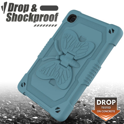 Pure Color PC + Silicone Anti-drop Protective Case with Butterfly Shape Holder & Pen Slot For Samsung Galaxy Tab A7 Lite 8.7 SM-T220 / SM-T225(Dark Green) - Tab A7 Lite T220 / T225 by buy2fix | Online Shopping UK | buy2fix