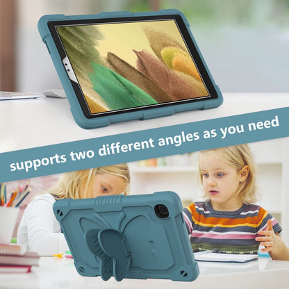 Pure Color PC + Silicone Anti-drop Protective Case with Butterfly Shape Holder & Pen Slot For Samsung Galaxy Tab A7 Lite 8.7 SM-T220 / SM-T225(Dark Green) - Tab A7 Lite T220 / T225 by buy2fix | Online Shopping UK | buy2fix