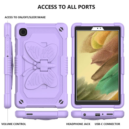 Pure Color PC + Silicone Anti-drop Protective Case with Butterfly Shape Holder & Pen Slot For Samsung Galaxy Tab A7 Lite 8.7 SM-T220 / SM-T225(Light Purple) - Tab A7 Lite T220 / T225 by buy2fix | Online Shopping UK | buy2fix