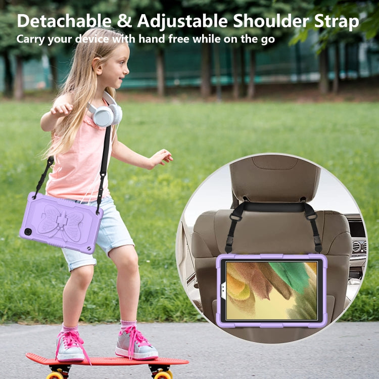 Pure Color PC + Silicone Anti-drop Protective Case with Butterfly Shape Holder & Pen Slot For Samsung Galaxy Tab A7 Lite 8.7 SM-T220 / SM-T225(Light Purple) - Tab A7 Lite T220 / T225 by buy2fix | Online Shopping UK | buy2fix