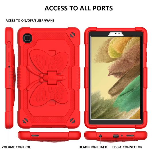 Pure Color PC + Silicone Anti-drop Protective Case with Butterfly Shape Holder & Pen Slot For Samsung Galaxy Tab A7 Lite 8.7 SM-T220 / SM-T225(Red) - Tab A7 Lite T220 / T225 by buy2fix | Online Shopping UK | buy2fix