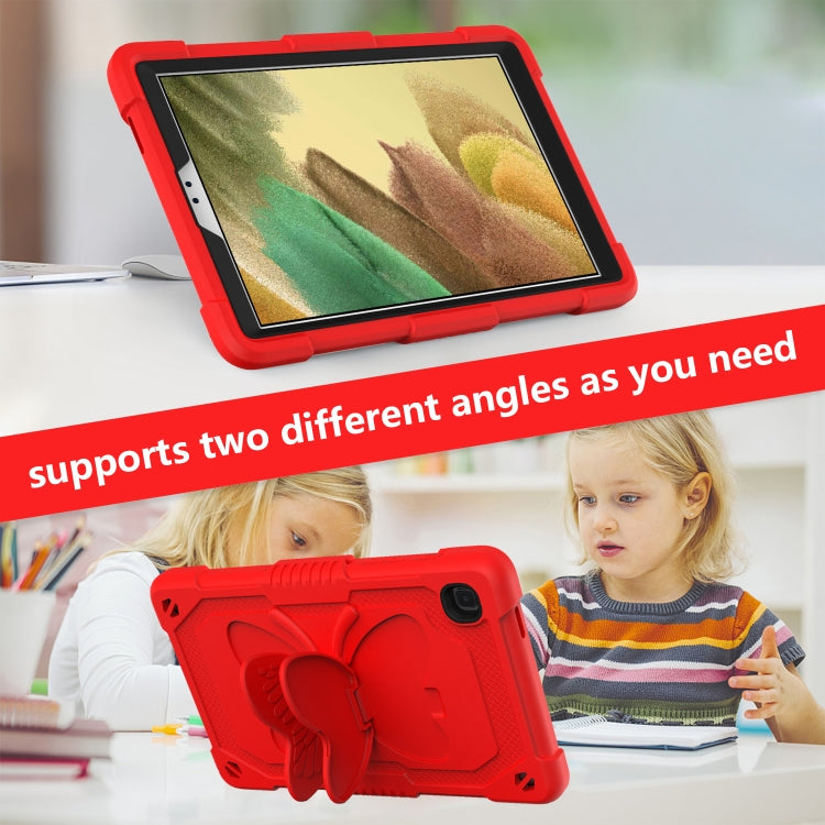 Pure Color PC + Silicone Anti-drop Protective Case with Butterfly Shape Holder & Pen Slot For Samsung Galaxy Tab A7 Lite 8.7 SM-T220 / SM-T225(Red) - Tab A7 Lite T220 / T225 by buy2fix | Online Shopping UK | buy2fix
