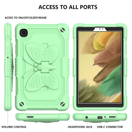 Pure Color PC + Silicone Anti-drop Protective Case with Butterfly Shape Holder & Pen Slot For Samsung Galaxy Tab A7 Lite 8.7 SM-T220 / SM-T225(Fresh Green) - Tab A7 Lite T220 / T225 by buy2fix | Online Shopping UK | buy2fix