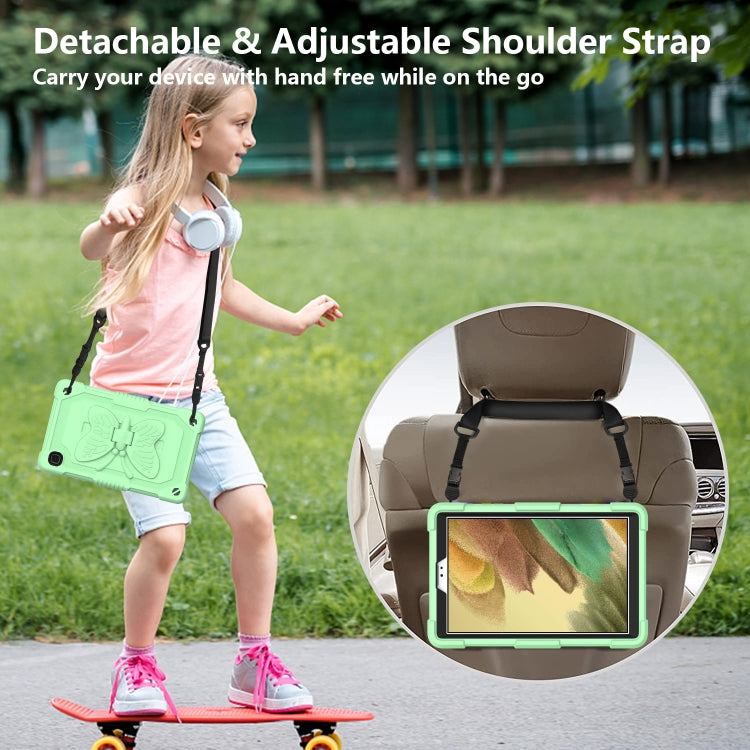 Pure Color PC + Silicone Anti-drop Protective Case with Butterfly Shape Holder & Pen Slot For Samsung Galaxy Tab A7 Lite 8.7 SM-T220 / SM-T225(Fresh Green) - Tab A7 Lite T220 / T225 by buy2fix | Online Shopping UK | buy2fix