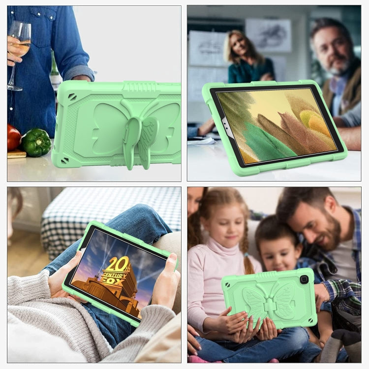 Pure Color PC + Silicone Anti-drop Protective Case with Butterfly Shape Holder & Pen Slot For Samsung Galaxy Tab A7 Lite 8.7 SM-T220 / SM-T225(Fresh Green) - Tab A7 Lite T220 / T225 by buy2fix | Online Shopping UK | buy2fix