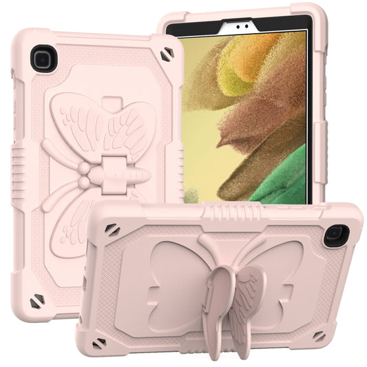 Pure Color PC + Silicone Anti-drop Protective Case with Butterfly Shape Holder & Pen Slot For Samsung Galaxy Tab A7 Lite 8.7 SM-T220 / SM-T225(Rose Pink) - Tab A7 Lite T220 / T225 by buy2fix | Online Shopping UK | buy2fix