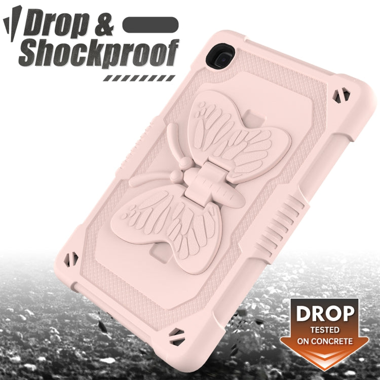 Pure Color PC + Silicone Anti-drop Protective Case with Butterfly Shape Holder & Pen Slot For Samsung Galaxy Tab A7 Lite 8.7 SM-T220 / SM-T225(Rose Pink) - Tab A7 Lite T220 / T225 by buy2fix | Online Shopping UK | buy2fix