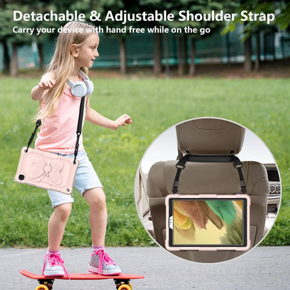 Pure Color PC + Silicone Anti-drop Protective Case with Butterfly Shape Holder & Pen Slot For Samsung Galaxy Tab A7 Lite 8.7 SM-T220 / SM-T225(Rose Pink) - Tab A7 Lite T220 / T225 by buy2fix | Online Shopping UK | buy2fix