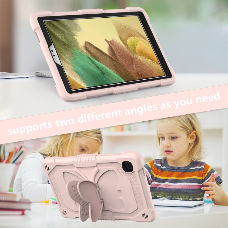 Pure Color PC + Silicone Anti-drop Protective Case with Butterfly Shape Holder & Pen Slot For Samsung Galaxy Tab A7 Lite 8.7 SM-T220 / SM-T225(Rose Pink) - Tab A7 Lite T220 / T225 by buy2fix | Online Shopping UK | buy2fix