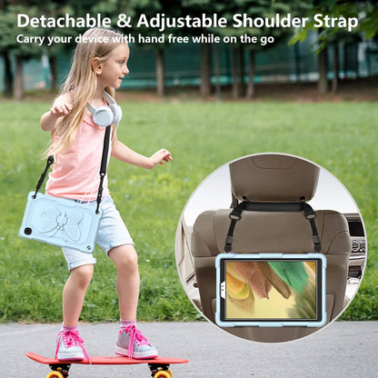 Pure Color PC + Silicone Anti-drop Protective Case with Butterfly Shape Holder & Pen Slot For Samsung Galaxy Tab A7 Lite 8.7 SM-T220 / SM-T225(Ice Crystal Blue) - Tab A7 Lite T220 / T225 by buy2fix | Online Shopping UK | buy2fix