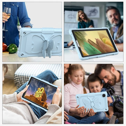 Pure Color PC + Silicone Anti-drop Protective Case with Butterfly Shape Holder & Pen Slot For Samsung Galaxy Tab A7 Lite 8.7 SM-T220 / SM-T225(Ice Crystal Blue) - Tab A7 Lite T220 / T225 by buy2fix | Online Shopping UK | buy2fix