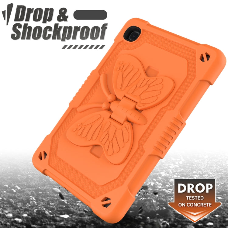 Pure Color PC + Silicone Anti-drop Protective Case with Butterfly Shape Holder & Pen Slot For Samsung Galaxy Tab A7 Lite 8.7 SM-T220 / SM-T225(Kumquat) - Tab A7 Lite T220 / T225 by buy2fix | Online Shopping UK | buy2fix