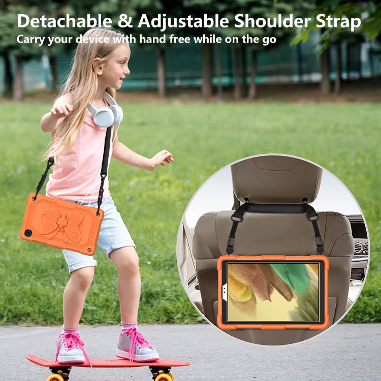 Pure Color PC + Silicone Anti-drop Protective Case with Butterfly Shape Holder & Pen Slot For Samsung Galaxy Tab A7 Lite 8.7 SM-T220 / SM-T225(Kumquat) - Tab A7 Lite T220 / T225 by buy2fix | Online Shopping UK | buy2fix