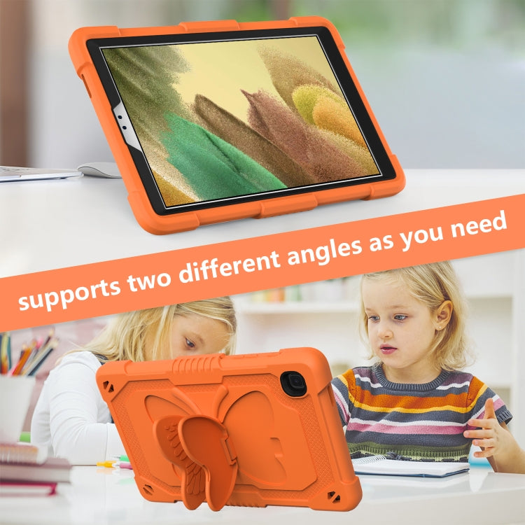 Pure Color PC + Silicone Anti-drop Protective Case with Butterfly Shape Holder & Pen Slot For Samsung Galaxy Tab A7 Lite 8.7 SM-T220 / SM-T225(Kumquat) - Tab A7 Lite T220 / T225 by buy2fix | Online Shopping UK | buy2fix