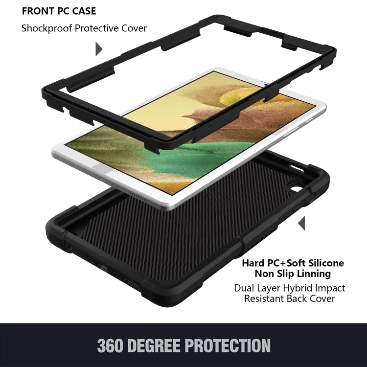 Pure Color PC + Silicone Anti-drop Protective Case with Butterfly Shape Holder & Pen Slot For Samsung Galaxy Tab A7 Lite 8.7 SM-T220 / SM-T225(Black) - Tab A7 Lite T220 / T225 by buy2fix | Online Shopping UK | buy2fix