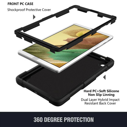 Pure Color PC + Silicone Anti-drop Protective Case with Butterfly Shape Holder & Pen Slot For Samsung Galaxy Tab A7 Lite 8.7 SM-T220 / SM-T225(Black) - Tab A7 Lite T220 / T225 by buy2fix | Online Shopping UK | buy2fix